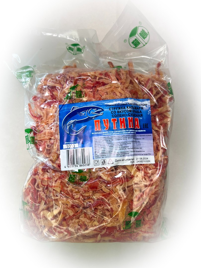 Кальмар стружка со вкусом краба "Розовая" (ПУТИНА) в Подольске